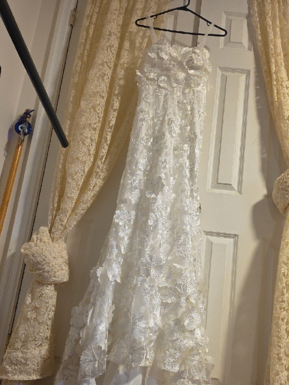 White Floral Wedding Lace Maxi Dress - Picture 12 of 12